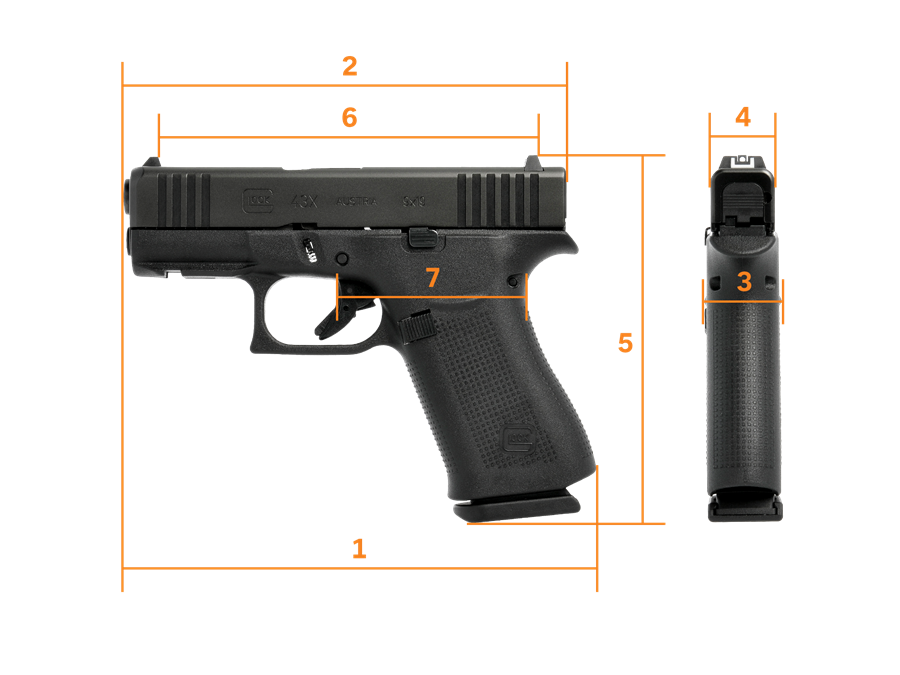 Glock 43X Rail FS dimensions