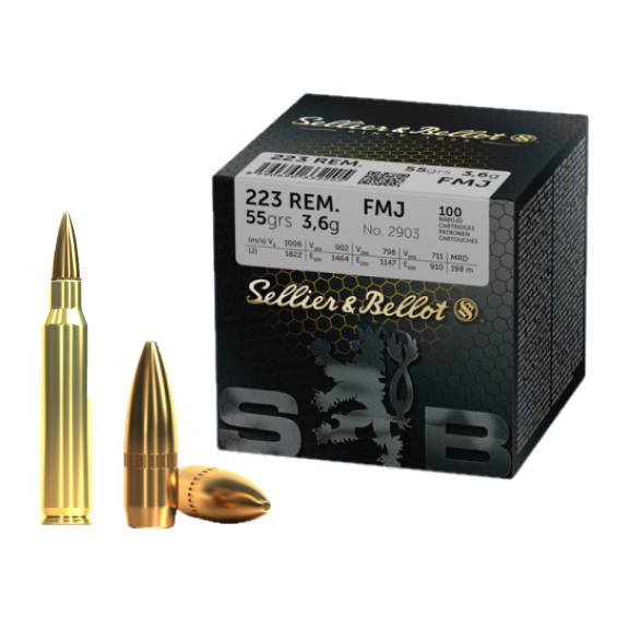 Sellier & Bellot .223rem 55gr FMJ 100 Pack